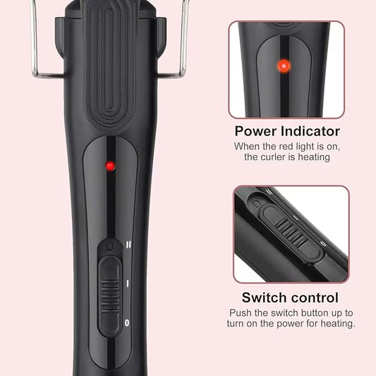 Ondulator Profesional cu 3 Elemenți Ceramici, Retro Waves, Temperatură Reglabilă 170-220°C