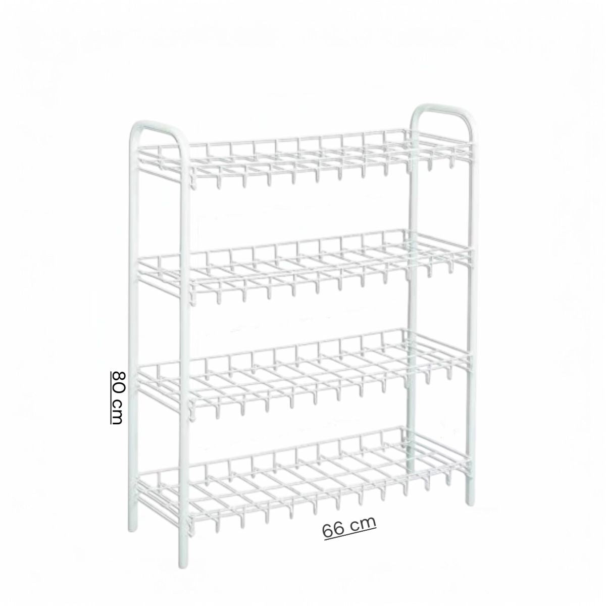 Pantofar Metalic cu 4 Rafturi, 81 x 66 x 25 cm, Alb – Suport Organizator Rezistent