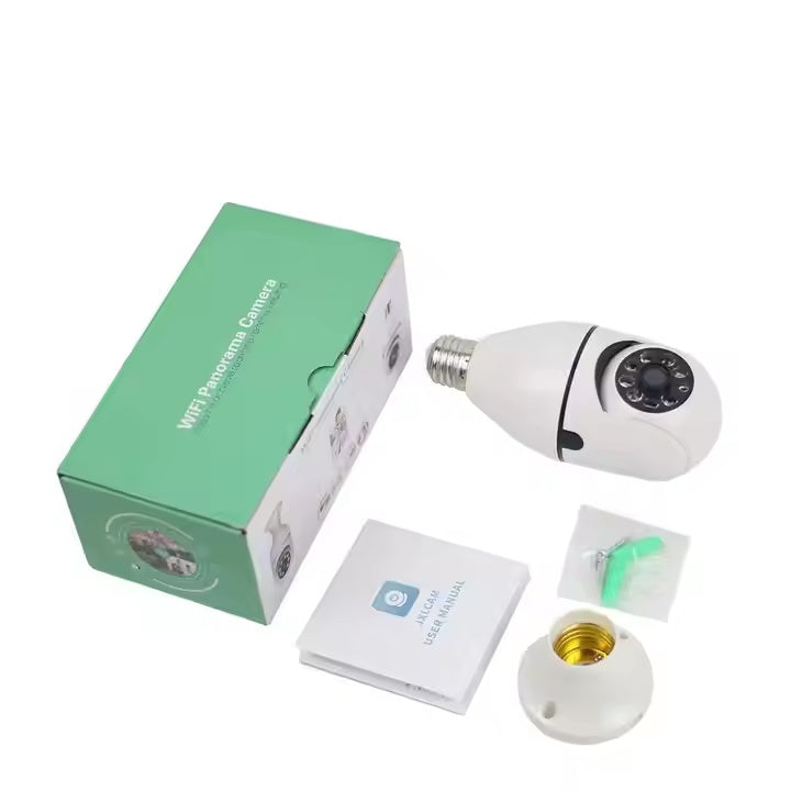 Cameră de Supraveghere WiFi Tip Bec, Full HD, Vedere Panoramică 360°, Soclu E27, Acces Telefon