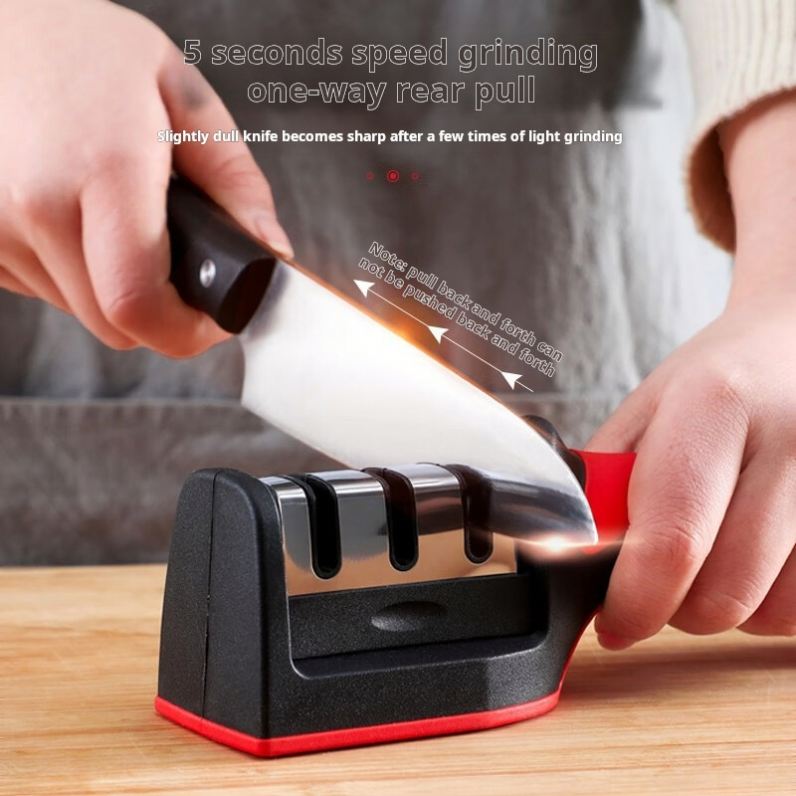 Ascuțitor Cuțite Profesional RS-168, 3 Trepte de Ascuțire, Design Ergonomic și Bază Antiderapantă