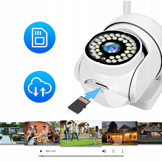 Cameră de Supraveghere WiFi IP, Ultra-Compactă, Full HD, Rotire 360°, Vedere Nocturnă și Senzor de Mișcare