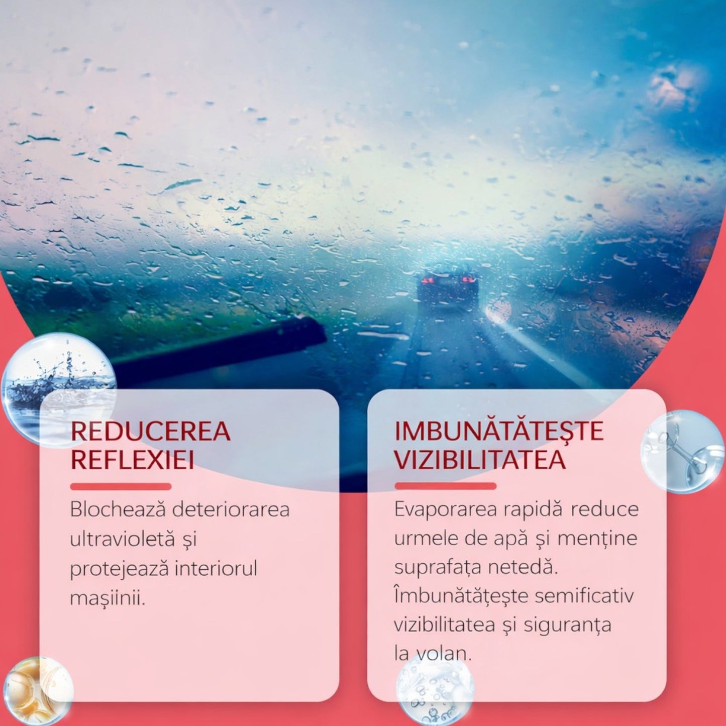 Perie Multifuncțională pentru Curățare Parbriz Auto, Rezervor 120ml, Îndepărtare Peliculă Ulei și Pete de Apă