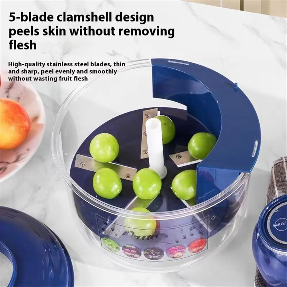 MasterPeel Pro | Robot Electric Inteligent pentru Decoijre Rapidă, Curățare Automată Fructe și Legume, Ediție Blue Sapphire