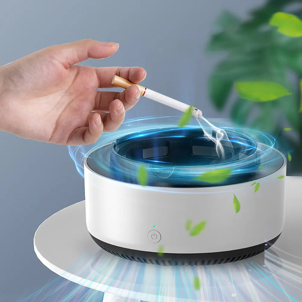 Scrumieră Electrică Multifuncțională cu Purificare Aer, Filtrare Fum și Auto-Stingere, Design Modern