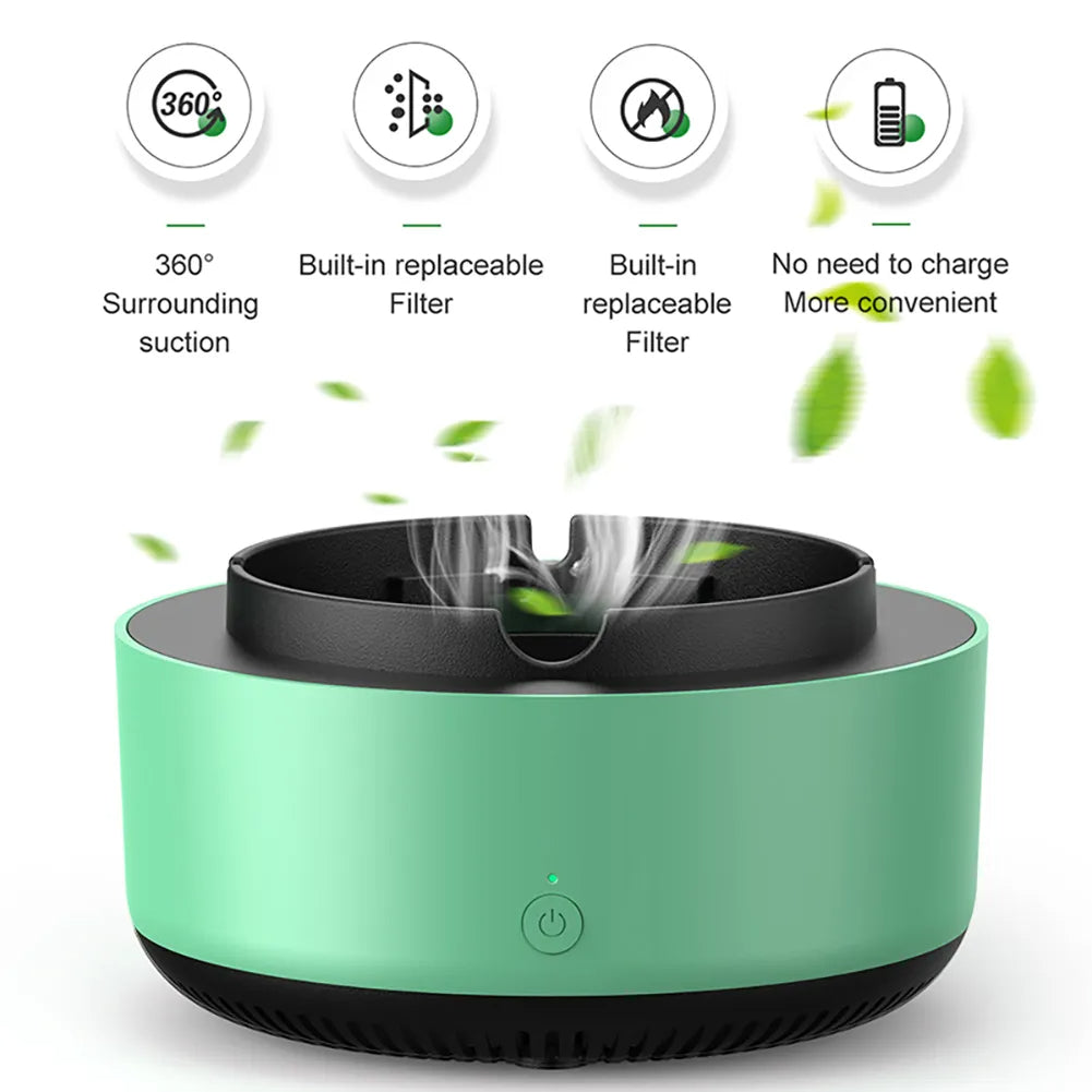 Scrumieră Electrică Multifuncțională cu Purificare Aer, Filtrare Fum și Auto-Stingere, Design Modern