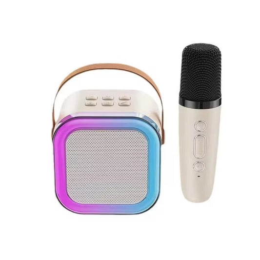 Sistem Karaoke Portabil cu Boxă Bluetooth și 2 Microfoane Wireless, Sunet Premium, Lumini RGB, compatibil iOS/Android