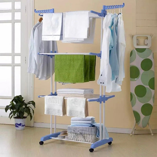 Uscător de Rufe Vertical XXL, 3 Niveluri, Capacitate 50kg, Pliabil, cu Roți și Suport Umerașe