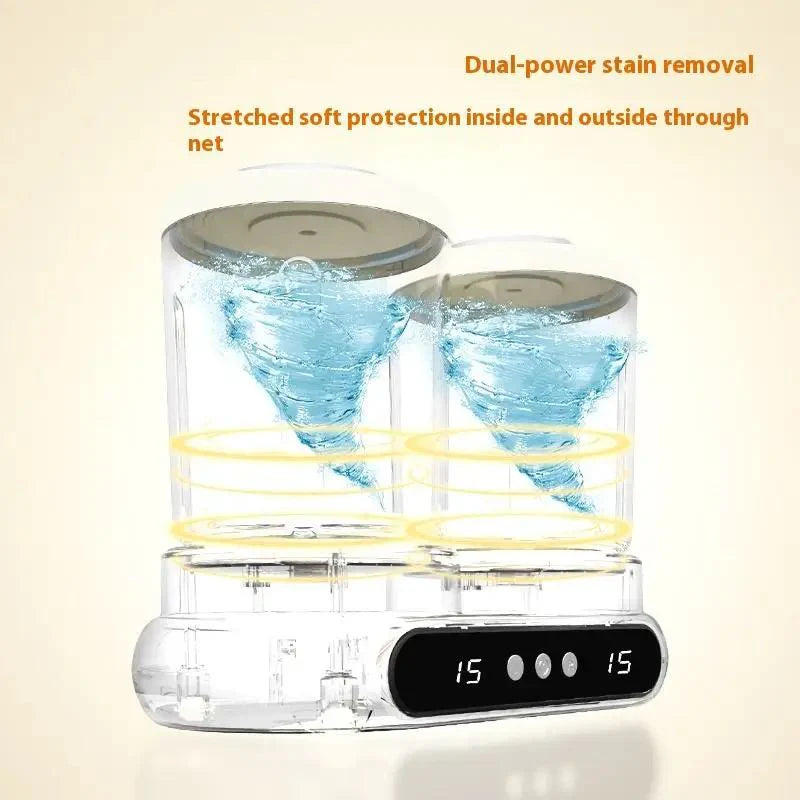 Mini Mașină de Spălat Duală, Portabilă, 3L (2 x 1.5L), pentru Lenjerie și Haine Bebelusi