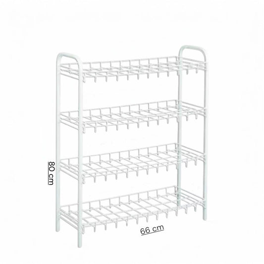 Pantofar Metalic cu 4 Rafturi, 81 x 66 x 25 cm, Alb – Suport Organizator Rezistent