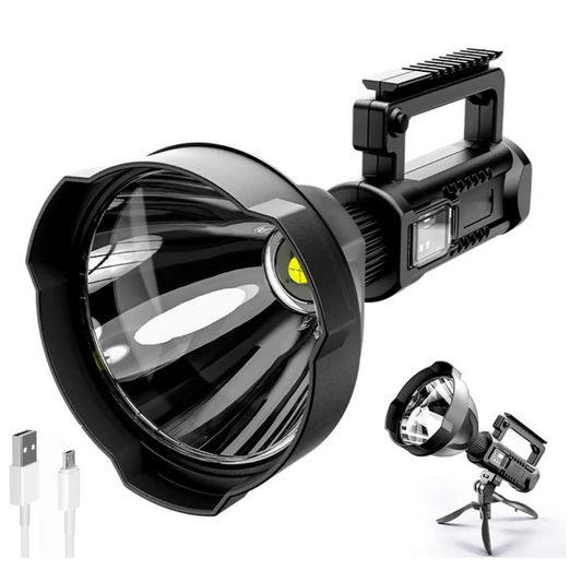 Lanternă LED Profesională cu Trepied W5119 , 4 Moduri de Iluminare, Funcție Power Bank, Distanță 1000m, Reîncărcabilă USB