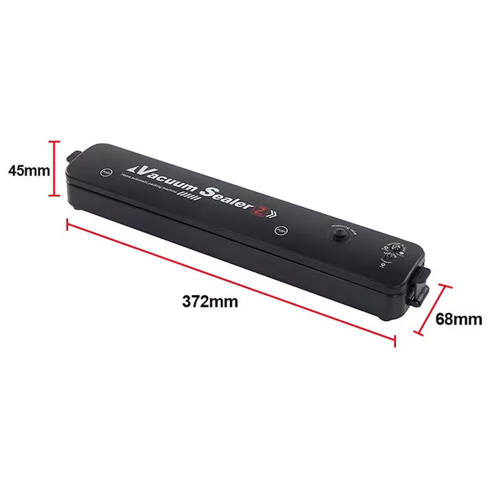 Aparat de Vidat Alimente Vacuum Sealer, Automat, Funcție de Sigilare și Vidare, Include Set Pungi, Negru