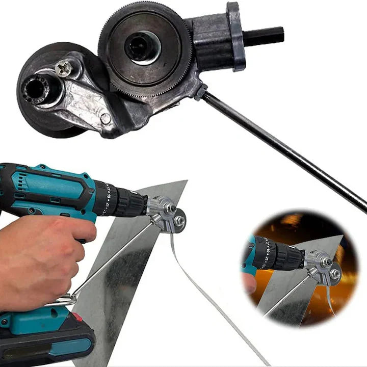 Adaptor Profesional pentru Tăiat Tablă și Metal, Compatibil cu Orice Bormașină, Tăiere Precisă