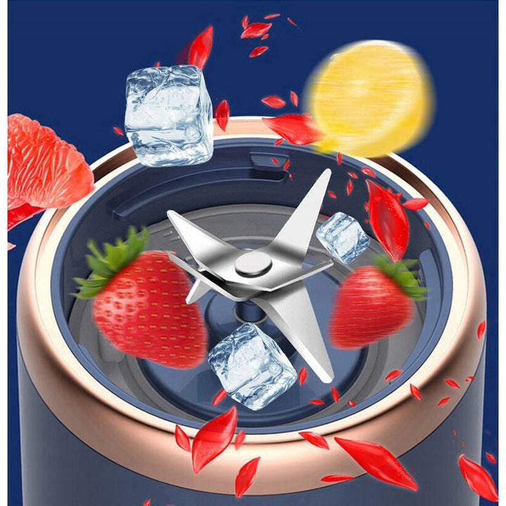 Mini Blender Portabil și Reîncărcabil USB, 400ml, 6 Lame Inox, Smoothie & Shake, include 2 Pahare
