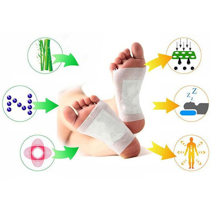 Set 10 Plasturi Kinoki pentru Detoxifiere și Energizare, Ingrediente Naturale, Curățare Organism