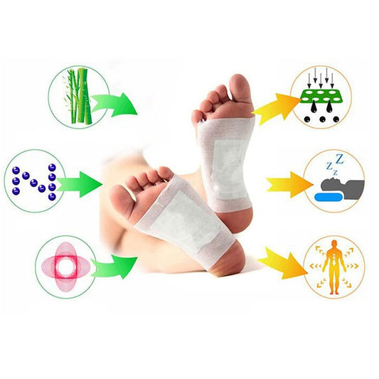 Set 10 Plasturi Kinoki pentru Detoxifiere și Energizare, Ingrediente Naturale, Curățare Organism