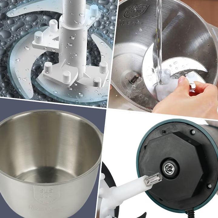 Chopper Electric Multifuncțional, Capacitate 2L, Vas și Lame din Inox, pentru Carne, Legume și Nuci