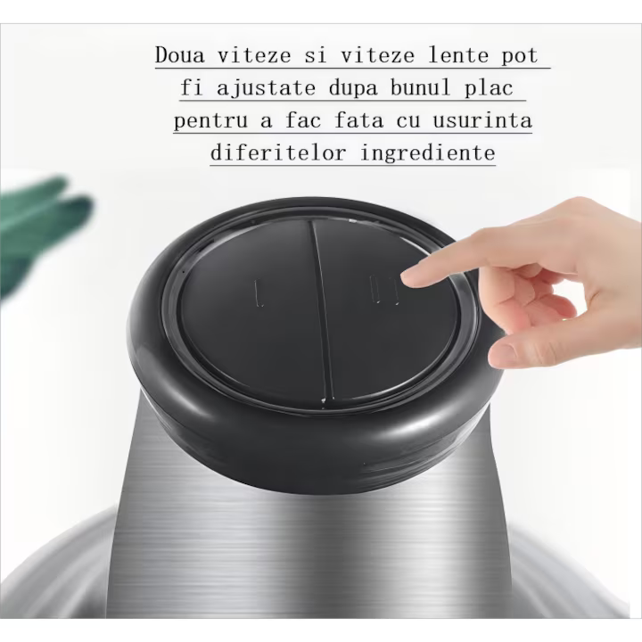 XL-Chopper Electric Multifuncțional, Capacitate 3L, Vas și Lame din Inox, pentru Carne, Legume și Nuci