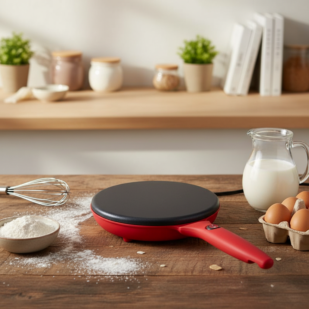 Aparat Electric pentru Clătite, Suprafață Antiaderentă, Include Bol și Tel, 600W