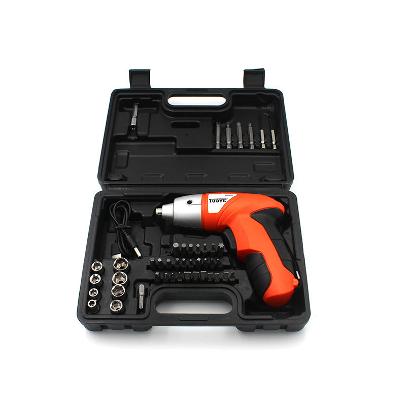 Șurubelniță Electrică TuoYE, Set 45 Piese, Acumulator 4.8V, Accesorii și Geantă Transport