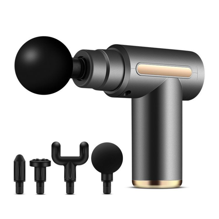 Pistol de Masaj Muscular Profesional, Massage Gun, Tehnologie Silențioasă, Acumulator Li-Ion, Argintiu