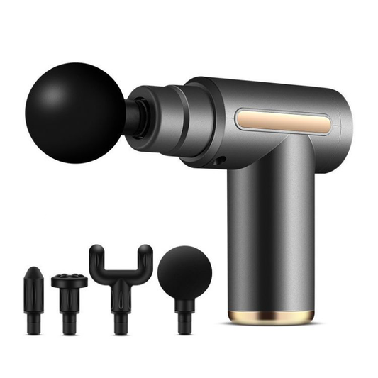 Pistol de Masaj Muscular Profesional, Massage Gun, Tehnologie Silențioasă, Acumulator Li-Ion, Argintiu