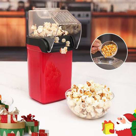 Mașină de Popcorn Profesională, 1200W, Preparare cu Aer Cald fără Ulei, Gata în 2 minute, Design Compact