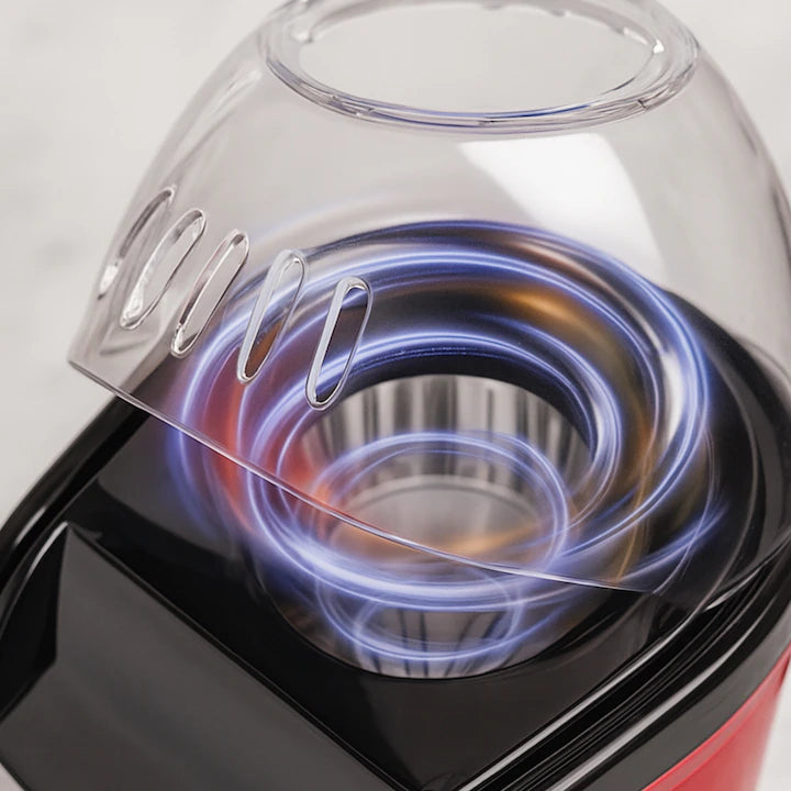 Mașină de Popcorn Profesională, 1200W, Preparare cu Aer Cald fără Ulei, Gata în 2 minute, Design Compact