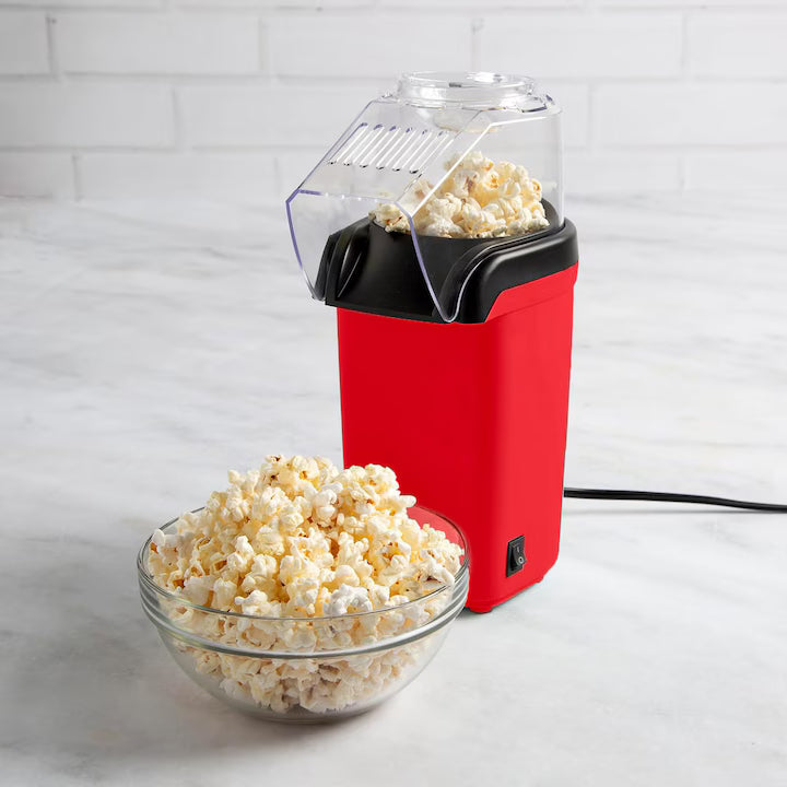Mașină de Popcorn Profesională, 1200W, Preparare cu Aer Cald fără Ulei, Gata în 2 minute, Design Compact