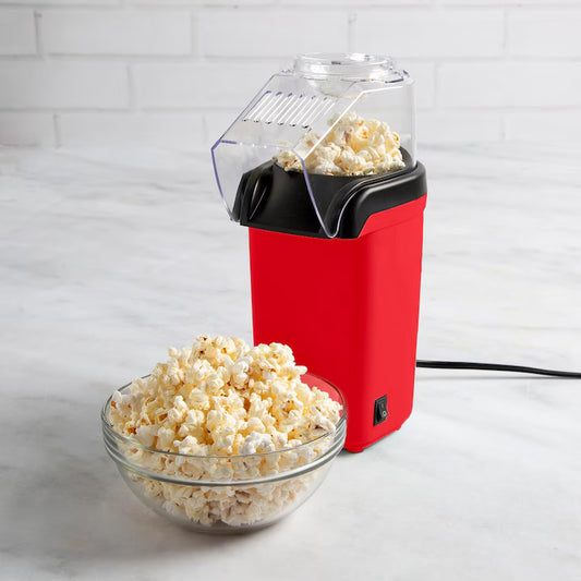 Mașină de Popcorn Profesională, 1200W, Preparare cu Aer Cald fără Ulei, Gata în 2 minute, Design Compact