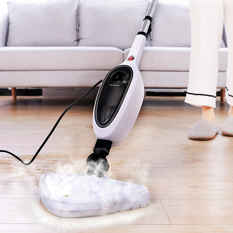 Mop cu Aburi Profesional 12-în-1 SteamMaster Pro, 1300W, Curățare Verticală și Portabilă, Dezinfectare 99.9%, Autonomie Mare, Alb/Albastru