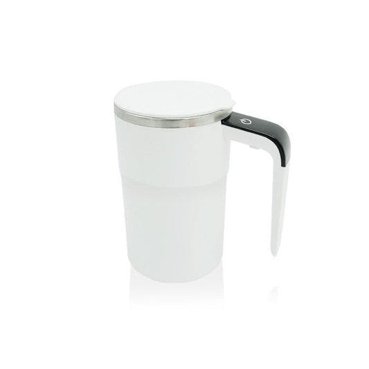 Cană Inteligentă cu Amestecare Magnetică, Afișaj LCD Temperatură, 400ml, Încărcare USB, Albă