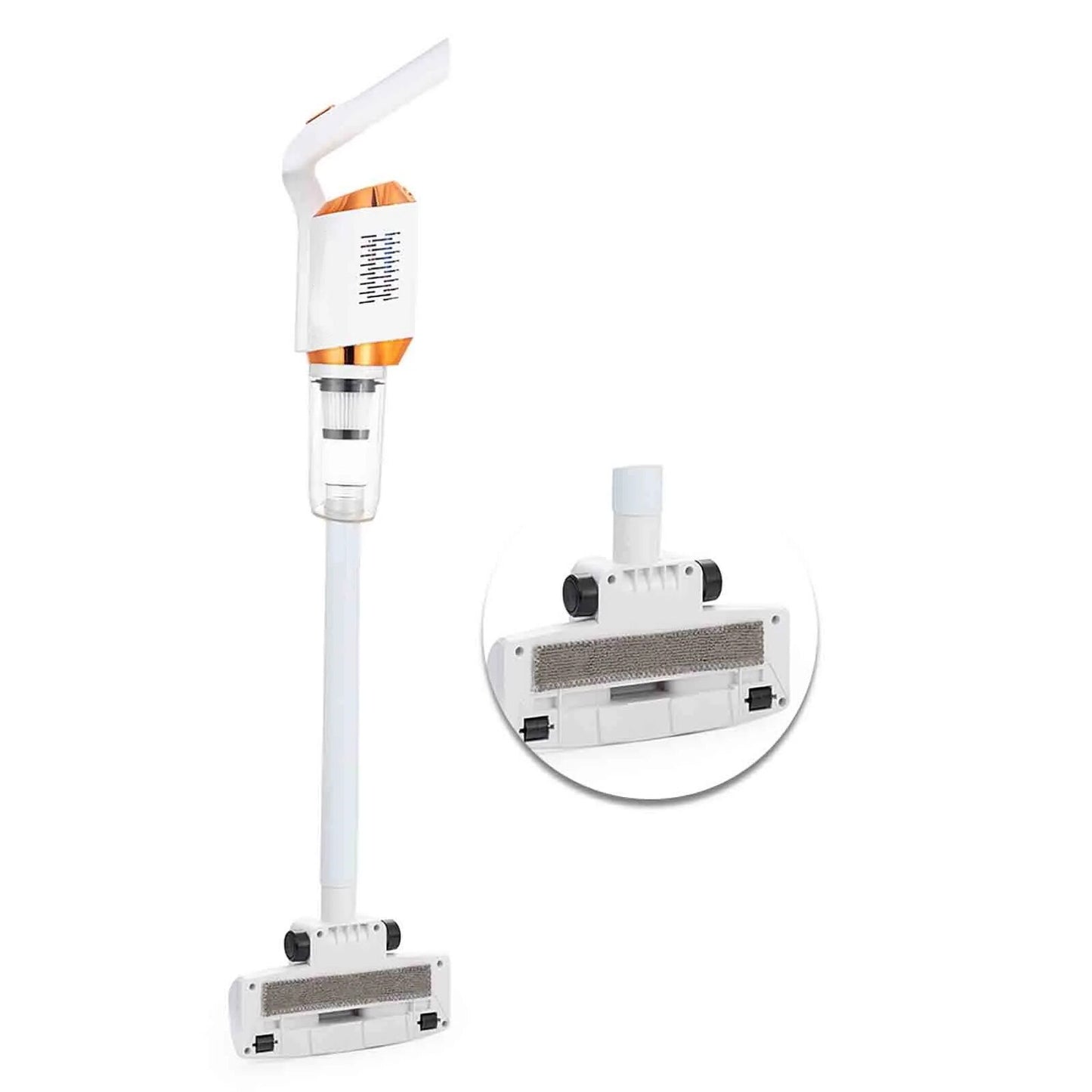 Aspirator Vertical și Auto 2-în-1, Fără Fir, 4500Pa, 45W, Încărcare Rapidă, Alb/Portocaliu