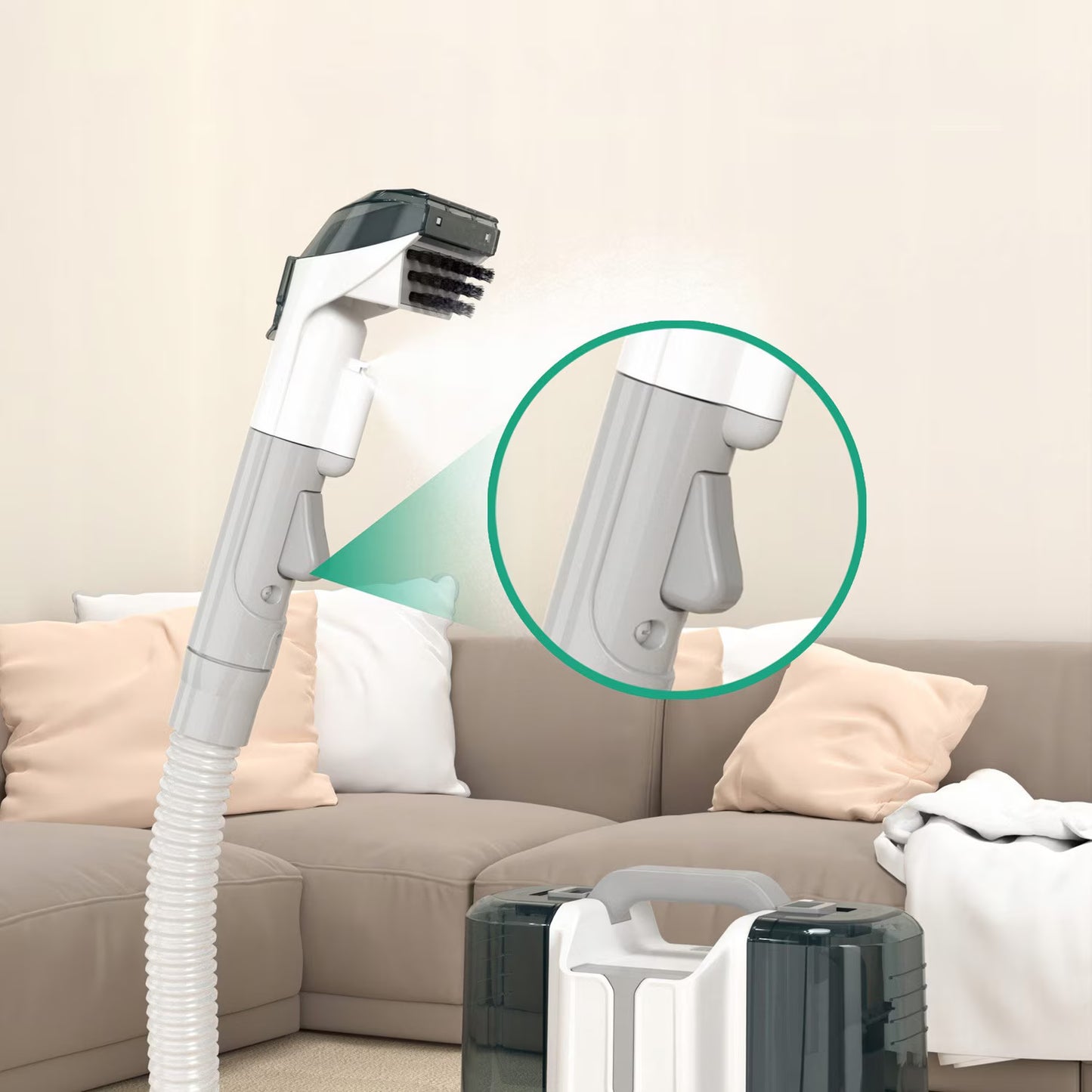 Aparat Profesional de Curățat Tapițerii și Covoare, 450W, Aspirație 11kPa, 6 Capete Incluse