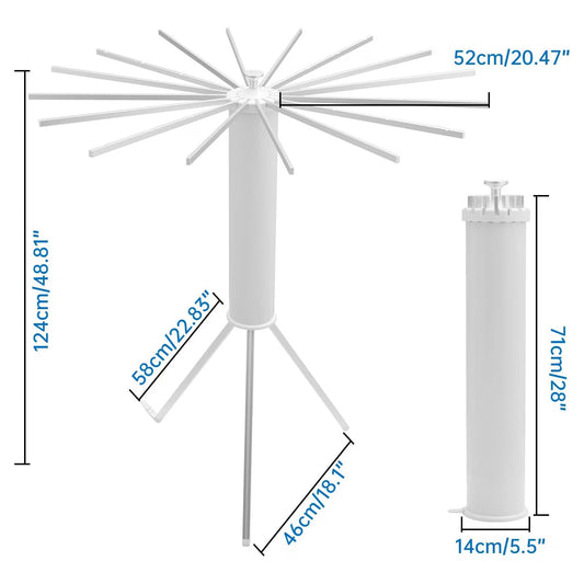 Uscător de Rufe Vertical Tip Umbrelă, Aluminiu și ABS, Pliabil, Rotire 360°, Capacitate 40kg